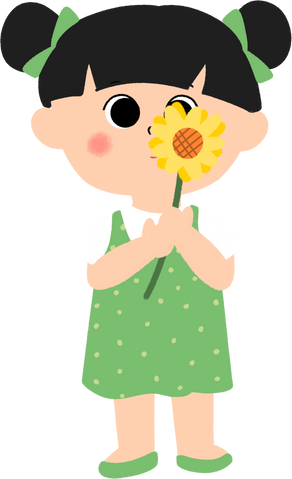 Little girl hold sunflower