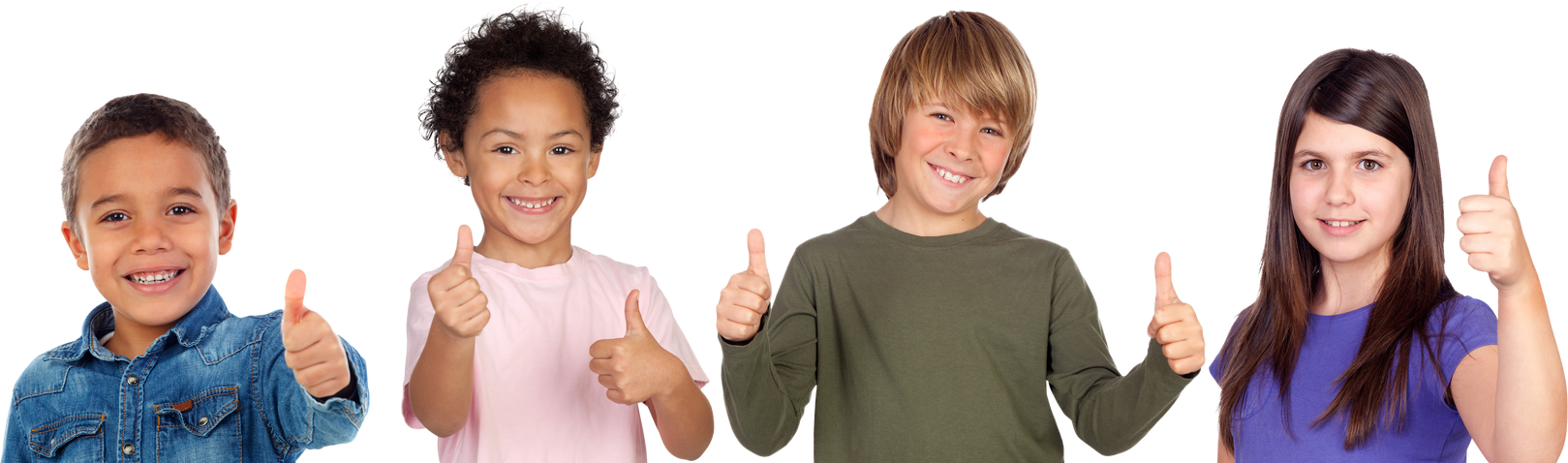 Happy Children Saying Ok with Their Thumbs